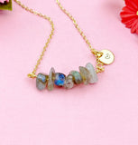 Labradorite Necklace, Gold Necklace, Natural Labradorite Gemstone Jewelry, N6101