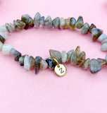Labradorite Bracelet, Natural Labradorite Stretch Bracelets, Gold Jewelry, N6104
