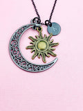 Black Moon and Sun Charm Necklace Christmas Gifts, N2090C