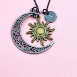 Black Moon and Sun Charm Necklace Christmas Gifts, N2090C