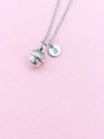 Acorn Necklace, Silver Acorn Charm Necklace, N3339