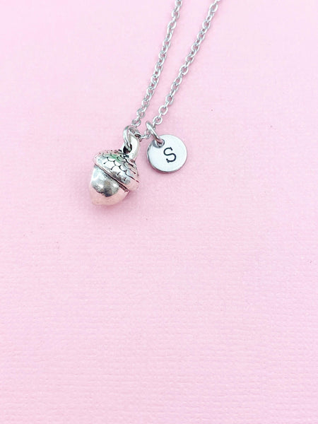 Acorn Necklace, Silver Acorn Charm Necklace, N3339