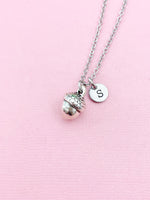 Acorn Necklace, Silver Acorn Charm Necklace, N3339