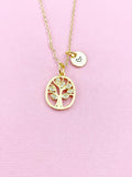 Tree of Life Necklace, Gold Family Tree Pendant, Personalized Jewelry, N3324