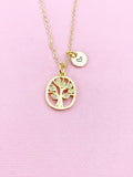 Tree of Life Necklace, Gold Family Tree Pendant, Personalized Jewelry, N3324