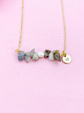 Labradorite Pearl Necklace, Gold Necklace, Natural Labradorite Gemstone Jewelry, N6116