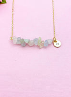 Morganite Necklace, Gold Necklace, Natural Morganite Gemstone Jewelry, N6118