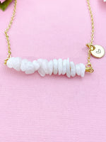 Moonstone Necklace, Gold Necklace, Natural White Moonstone Gemstone Jewelry, N6127