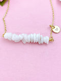 Moonstone Necklace, Gold Necklace, Natural White Moonstone Gemstone Jewelry, N6127