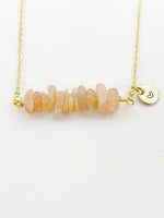 Sunstone Necklace, Gold Necklace, Natural Sunstone Gemstone Jewelry, N6130