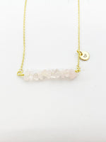 Rose Quartz Necklace, Gold Necklace, Natural Rose Quartz Gemstone Jewelry, N6133