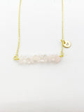 Rose Quartz Necklace, Gold Necklace, Natural Rose Quartz Gemstone Jewelry, N6133