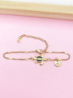 Sea Turtle Bracelet, Gold Natural, Black, N6135B