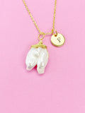 Pearl Necklace, Gold Natural Baroque Keshi Pearl,  N3405