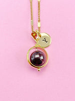 Garnet Necklace, Natural Garnet Gemstone Jewelry, Gold Necklace, N6139
