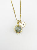 Labradorite Necklace, Natural Labradorite Gemstone Jewelry, Gold Necklace, N6142