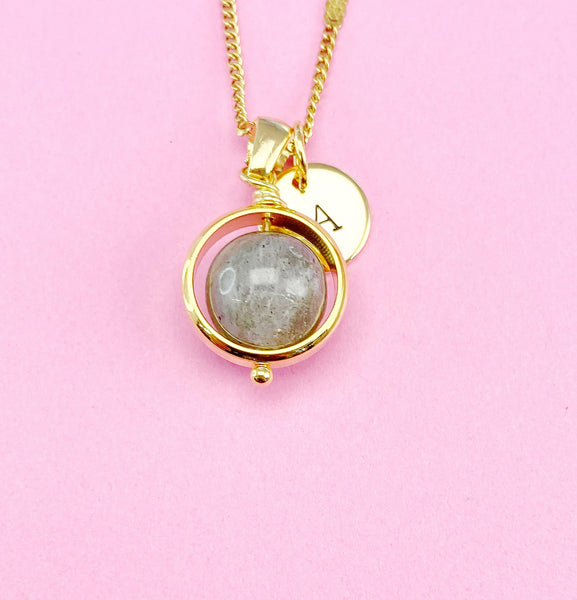 Labradorite Necklace, Natural Labradorite Gemstone Jewelry, Gold Necklace, N6142