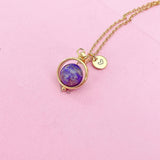Blue Spot Jasper Necklace, Natural Blue Spot Jasper Gemstone Jewelry, Gold Necklace, N6144