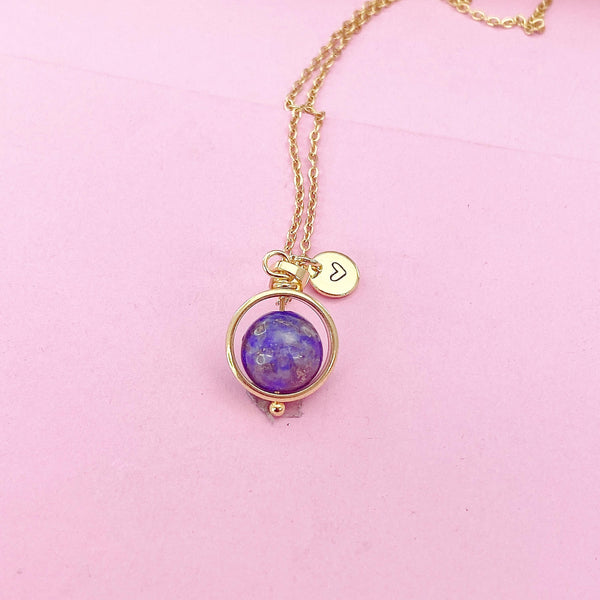 Blue Spot Jasper Necklace, Natural Blue Spot Jasper Gemstone Jewelry, Gold Necklace, N6144