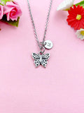 Butterfly Necklace, Silver Butterfly Charm, Insect Bug Charm, N129
