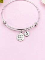 Swim Bike Run Charm Bracelet,  Gift, Triathlon Gifts, N6145