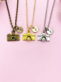 Camera Charm Necklace, Bronze Silver or Gold Option, Wedding Photographer Gifts, N46M