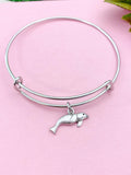 Seal Charm Bracelet, Stainless Steel Bangle, Biologist Gift