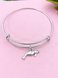 Seal Charm Bracelet, Stainless Steel Bangle, Biologist Gift