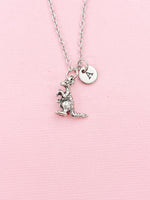 Silver Mother Kangaroo and Baby Charm Necklace,  N2000