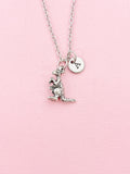 Silver Mother Kangaroo and Baby Charm Necklace,  N2000