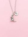 Silver Mother Kangaroo and Baby Charm Necklace,  N2000