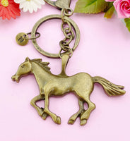 Bronze Horse Charm Keychain, Large Horse, N4653A