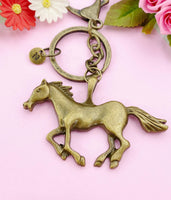 Bronze Horse Charm Keychain, Large Horse, N4653A
