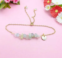 Morganite Bracelet in Silver or Gold, Natural Morganite Gemstone Jewelry, N6118B
