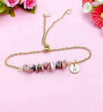 Rhodochrosite Bracelet in Silver or Gold, Natural Rhodochrosite Gemstone Jewelry, N6119B