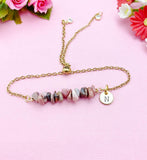 Rhodochrosite Bracelet in Silver or Gold, Natural Rhodochrosite Gemstone Jewelry, N6119B