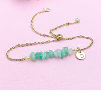 Green Aventurine Bracelet, Silver or Gold Necklace, Natural Green Aventurine  Gemstone Jewelry, N6121B