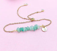 Green Aventurine Bracelet in Silver or Gold, Natural Green Aventurine  Gemstone Jewelry, N6121B