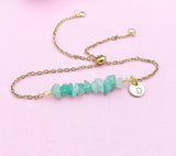 Green Aventurine Bracelet in Silver or Gold, Natural Green Aventurine  Gemstone Jewelry, N6121B