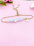 Blue Lace Agate Bracelet, Silver or Gold Necklace, Natural Blue Lace Agate Gemstone Jewelry, N6122B