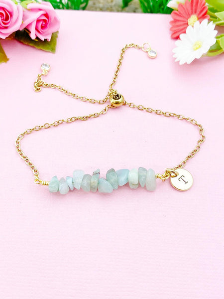 Amazonite Bracelet, Silver or Gold Natural Amazonite Gemstone Jewelry, N6125B