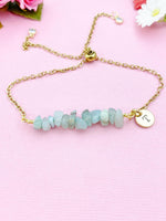 Amazonite Bracelet, Silver or Gold Natural Amazonite Gemstone Jewelry, N6125B