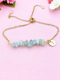 Amazonite Bracelet, Silver or Gold Natural Amazonite Gemstone Jewelry, N6125B
