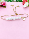 Moonstone Bracelet, Silver or Gold, Natural White Moonstone Gemstone Jewelry, N6127B
