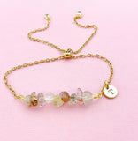 Rutilated Bracelet, Silver or Gold, Natural Rutilated Quartz Gemstone Jewelry, N6129B
