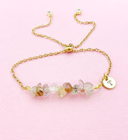 Rutilated Bracelet, Silver or Gold, Natural Rutilated Quartz Gemstone Jewelry, N6129B