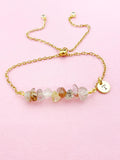 Rutilated Bracelet, Silver or Gold, Natural Rutilated Quartz Gemstone Jewelry, N6129B