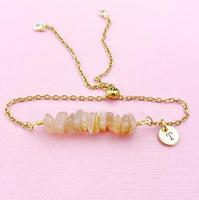 Sunstone Bracelet, Silver or Gold, Natural Sunstone Gemstone Jewelry, N6130B