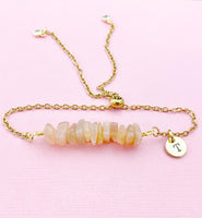 Sunstone Bracelet, Silver or Gold, Natural Sunstone Gemstone Jewelry, N6130B