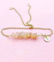 Sunstone Bracelet, Silver or Gold, Natural Sunstone Gemstone Jewelry, N6130B